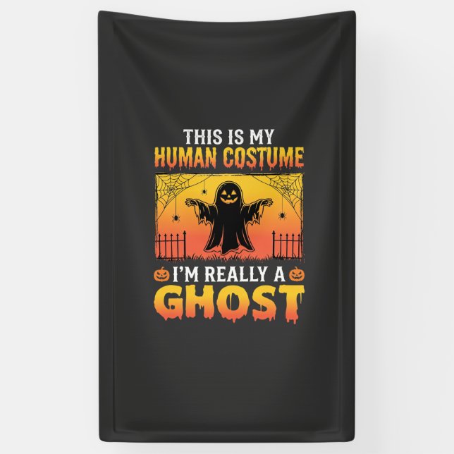Halloween-Kostüm Geist Vintage Banner (Vertikal)