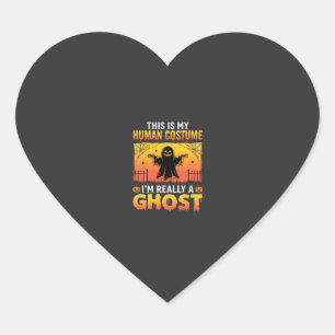 Halloween-Kostüm Geist Vintage Herz-Aufkleber