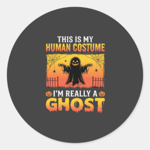 Halloween-Kostüm Geist Vintage Runder Aufkleber