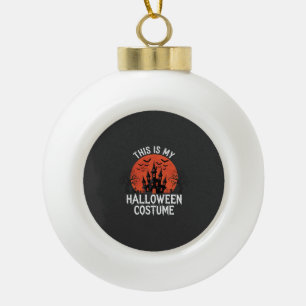 Halloween-Kostüm Geisterburg Vektor-Design Keramik Kugel-Ornament