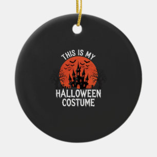 Halloween-Kostüm Geisterburg Vektor-Design Keramik Ornament
