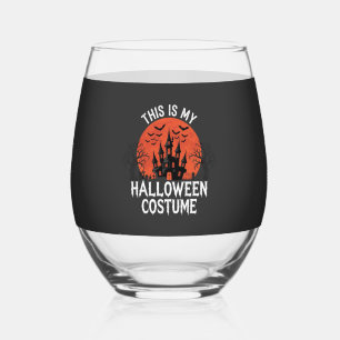 Halloween-Kostüm Geisterburg Vektor-Design Weinglas Ohne Stiel
