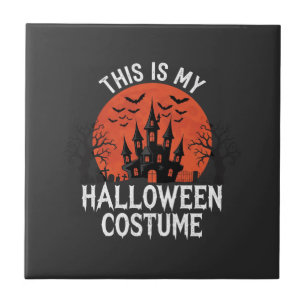 Halloween-Kostüm Geisterburg Vektordesign Fliese