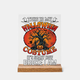 Halloween-Kostüm Gruseliger kaputter Kürbis Grusel Acrylschild
