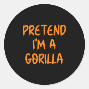 Halloween Kostüm: Ich bin ein Gorilla Faules Kind  Runder Aufkleber