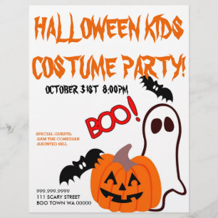 Halloween-Kostüm-Kinderparty-Ankündigungsflyer Flyer