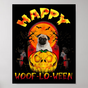 Halloween-Kostüm Männer Frauen Mops Lustiger Hund Poster