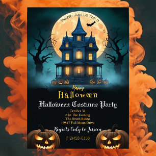 Halloween-Kostüm-Party-Einladung Verlassenes Her Einladung