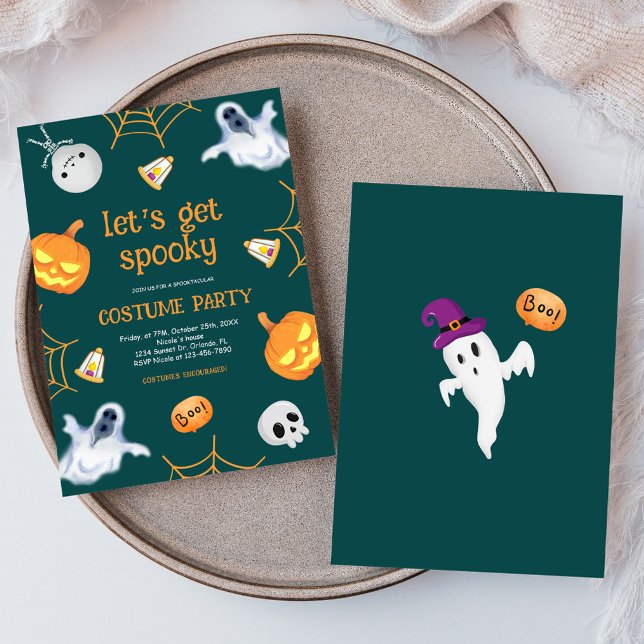 Halloween Kostüm Party Kinder Spooky Einladung (Halloween Costume Party Kids Spooky Invitation)