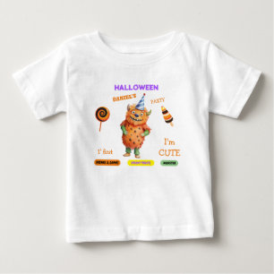 Halloween-Kostüm-Party-Monster gruseliger Spaß Tan Baby T-shirt