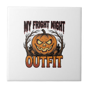 Halloween-Kostüm-Shirt Gruseliger Kürbis-Outfit_1 Fliese