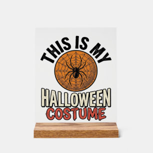 Halloween-Kostüm Spinnennetz Vintage-Shirt-Design_ Acrylschild