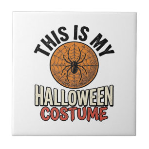 Halloween-Kostüm Spinnennetz Vintage-Shirt-Design_ Fliese