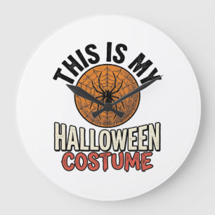 Halloween-Kostüm Spinnennetz Vintage-Shirt-Design_ Große Wanduhr