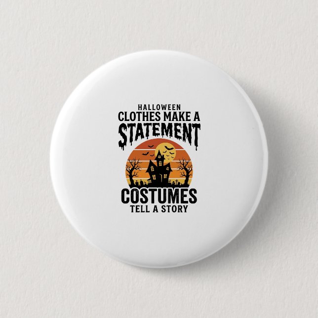 Halloween-Kostüm Statement Vintage-Shirt-Design_1 Button (Vorderseite)