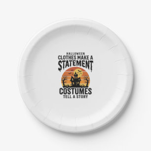 Halloween-Kostüm Statement Vintage-Shirt-Design_1 Pappteller
