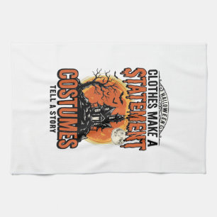 Halloween-Kostüm Statement Vintage Vector Shirt_1 Geschirrtuch