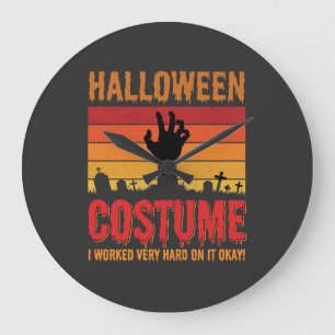 Halloween-Kostüm Zombie-Friedhof Retro-Horror-Entw Große Wanduhr