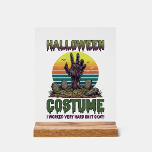 Halloween-Kostüm Zombie-Hand Friedhofs-Grabsteine Acrylschild