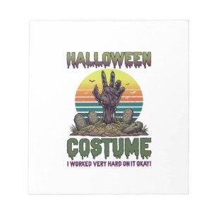 Halloween-Kostüm Zombie-Hand Friedhofs-Grabsteine Notizblock