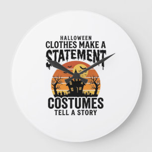 Halloween-Kostümaussage Vintage-Shirt-Design_1 Große Wanduhr