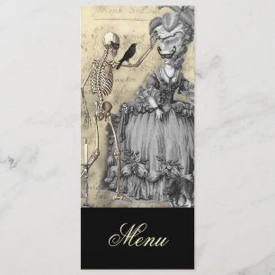 Halloween-Kostümball-Menü Menükarte