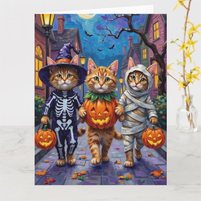 Halloween-Kostüme für persische Katzen Karte (Gelbe Blume)