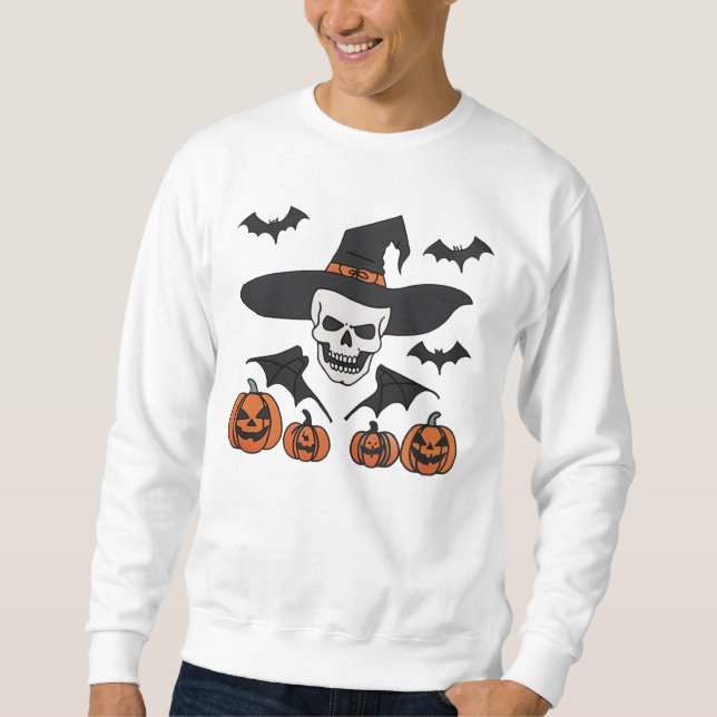 Halloween-Kostüme, gruselige Fledermäuse mit Hutsc Sweatshirt (Vorderseite)