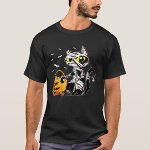 Halloween-Kostüme Katze Mumie Kürbis Süßigkeiten K T-Shirt