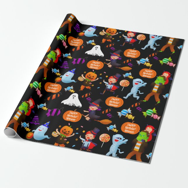 Halloween-Kostüme Personalisiert Geschenkpapier (Ungerollt)