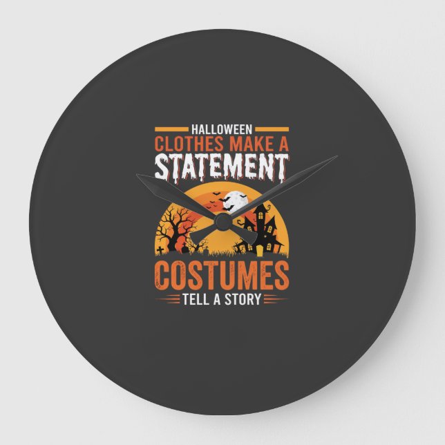 Halloween-Kostüme Statement Spukhaus-Design Große Wanduhr (Vorderseite)