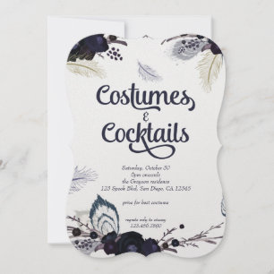 Halloween Kostüme und Cocktails Masquerade Bash Einladung