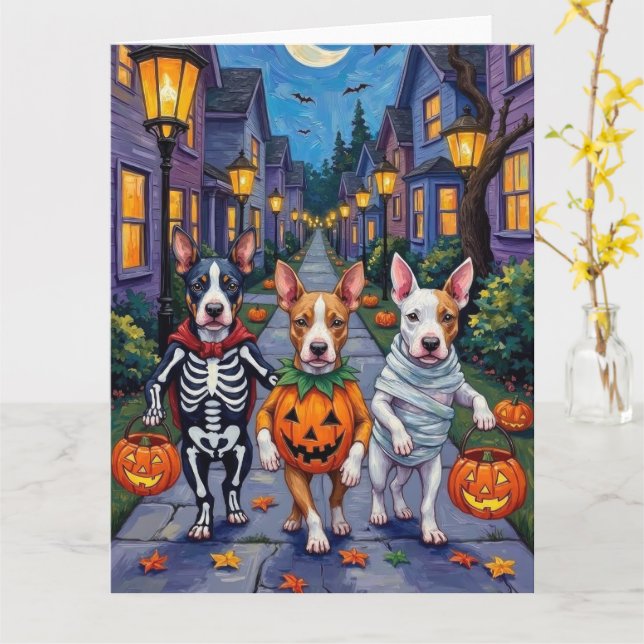 Halloween-Kostüme von Bull Terrier Trick oder Trea Karte (Gelbe Blume)