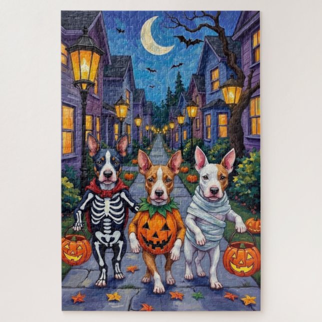 Halloween-Kostüme von Bull Terrier Trick oder Trea Puzzle (Vertikal)