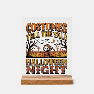 Halloween-Kostümgeschichte Vintage-Friedhof-Typogr Acrylschild