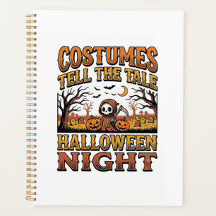 Halloween-Kostümgeschichte Vintage-Friedhof-Typogr Planer