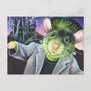 Halloween Kostümmonster Mouse Wasserfarben Kunst Postkarte