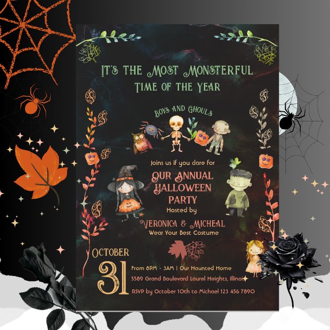 Halloween-Kostümmonster-Party Einladung (Annual Halloween Costume Monster Party Invitation)