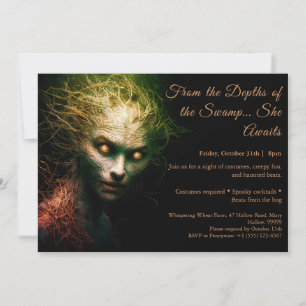 Halloween-Kostümparty-Einladung für Sumpfhexe Einladung