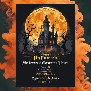 Halloween-Kostümparty-Einladung Gotisches Schlos Einladung