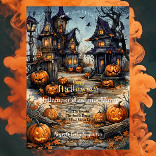 Halloween-Kostümparty-Einladung Verlassene Villa Einladung