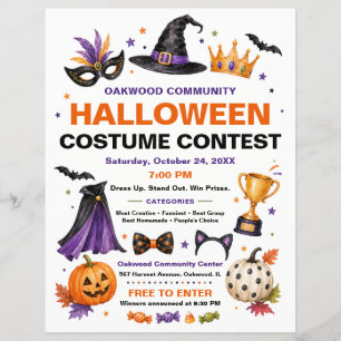 Halloween-Kostümwettbewerb-Flugblatt Flyer