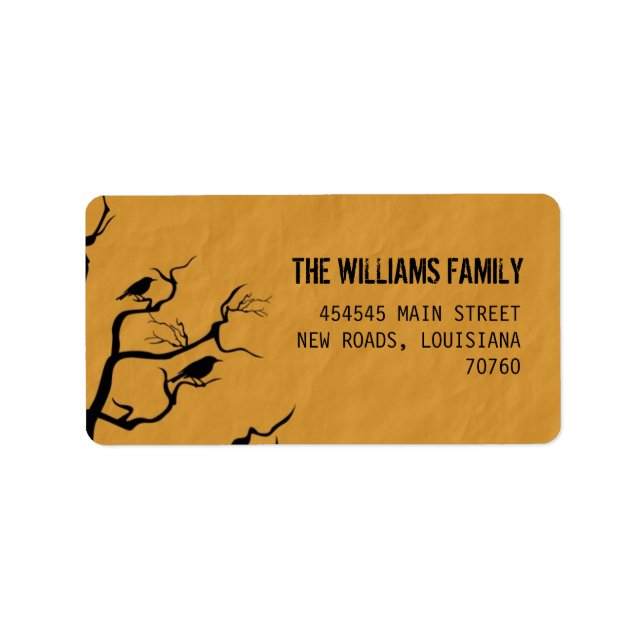 Halloween | Krähen Adressaufkleber (Vorne)