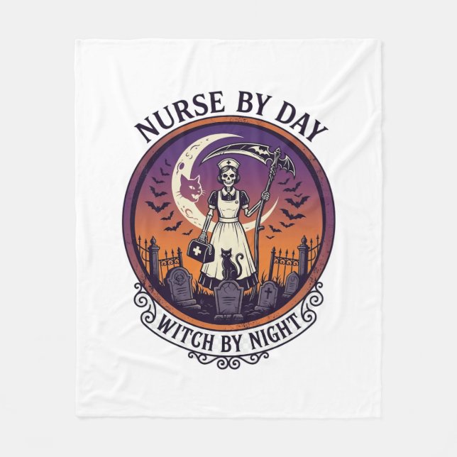 Halloween Krankenschwester bei Tag_1 Fleecedecke (Vorderseite)