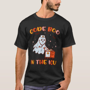 Halloween-Krankenschwester-Code Boo ICU-Geist-Kost T-Shirt