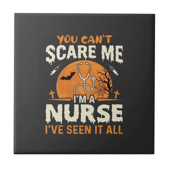 Halloween Krankenschwester Erschrecke Mich Fliese (Vorderseite)