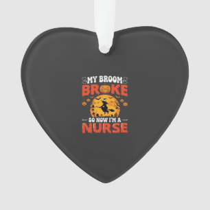 Halloween-Krankenschwester Gebrochener Besen Hexe  Ornament