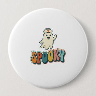 Halloween Krankenschwester Gruseliger Geist Retro  Button