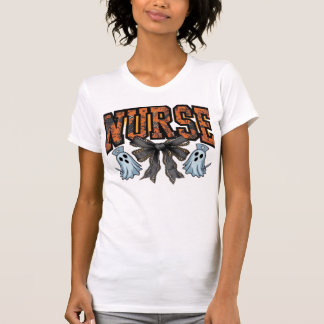 Halloween-Krankenschwester Gruseliger Koketten-Bog T-Shirt