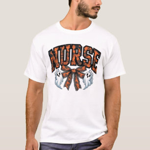 Halloween-Krankenschwester Gruseliger Koketten-Bog T-Shirt